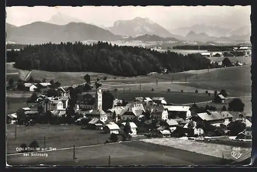 AK Obertrum am See, Ortsansicht mit Landschaftspanorama
