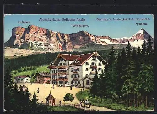AK Axalp, Alpenkurhaus Bellevue mit Axalphorn und Faulhorn