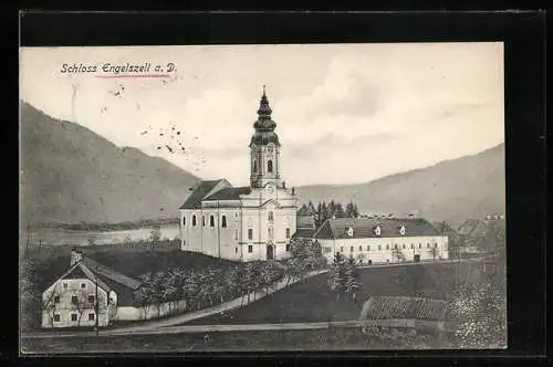 AK Engelhartszell, Kloster Engelszell, Blick zur Stiftskirche