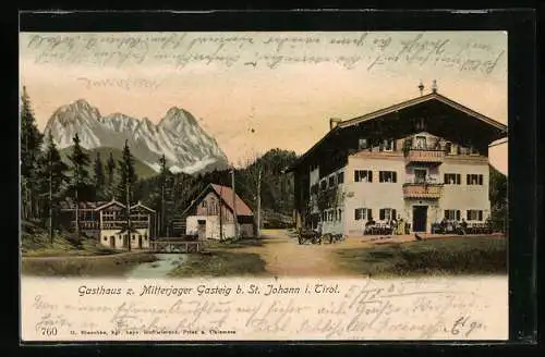 AK Kirchdorf in Tirol, Gasteig, Gasthaus zum Mitterjager