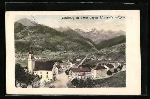 AK Jochberg in Tirol, Ortsansicht gegen Gross-Venediger