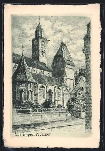 AK Überlingen / Bodensee, Blick auf Münster