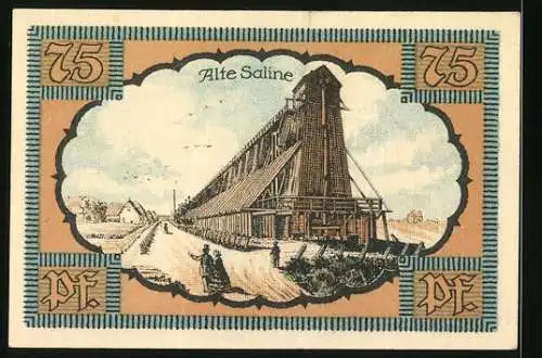 Notgeld Kolberg /Ostsee 1921, 75 Pfennig, Die alte Saline