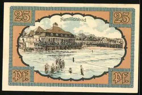 Notgeld Kolberg /Ostsee 1921, 25 Pfennig, Das Familienbad