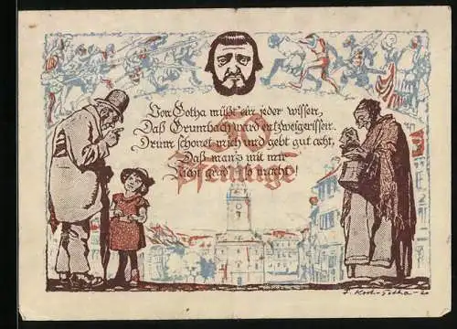 Notgeld Gotha 1921, 50 Pfennig, Menschen in der Stadt