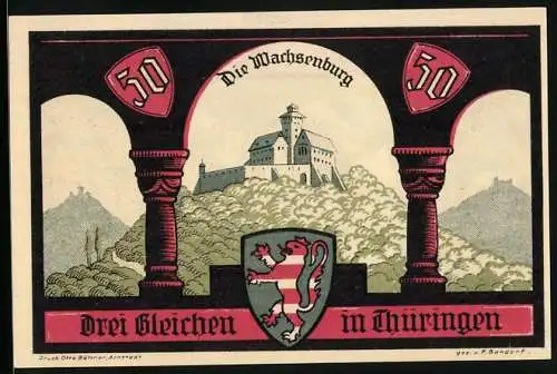Notgeld Wachsenburg, 50 Pfennig, Die Wachsenburg, Der zwiebeweibte Graf von Gleichen