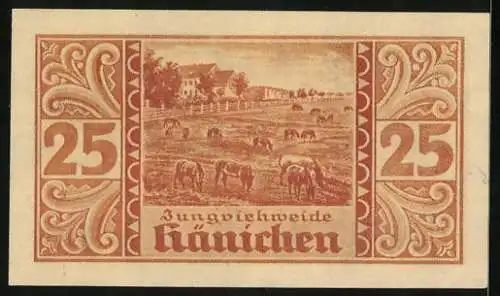 Notgeld Harzgerode 1921, 25 Pfennig, Jungviehweide Hänichen