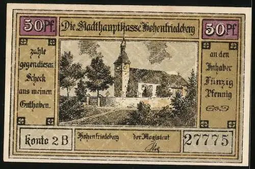 Notgeld Hohenfriedeberg, 50 Pfennig, Kavallerie um 1745