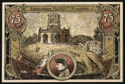 Notgeld Hohenfriedeberg, 75 Pfennig, Siegeshöhe und Hohenfriedeberg-Marsch