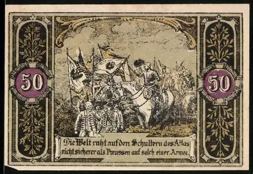 Notgeld Hohenfriedeberg, 50 Pfennig, Die preussische Armee