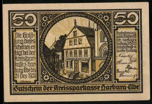 Notgeld Harburg /Elbe 1921, 50 Pfennig, Die Kreissparkasse, die Heide