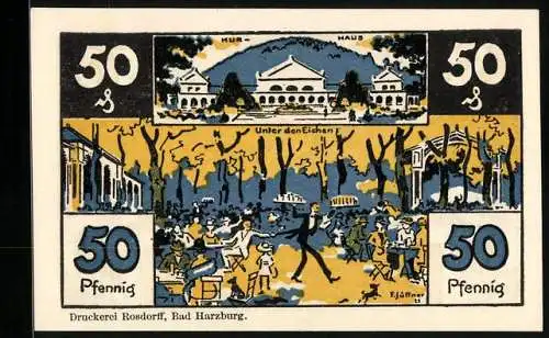 Notgeld Bad Harzburg 1921, 50 Pfennig, Kurhaus, Unter den Eichen