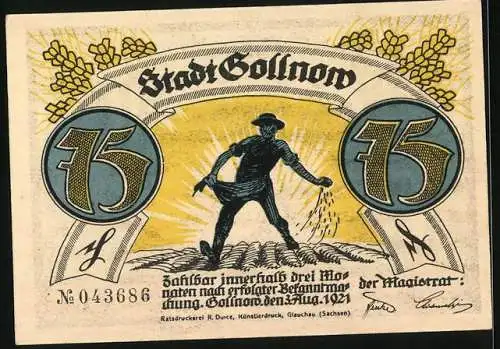 Notgeld Gollnow 1921, 75 Pfennig, Das Anne Susanne Lied