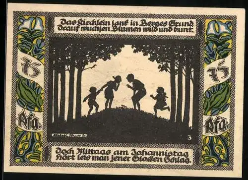 Notgeld Gollnow 1921, 75 Pfennig, Kinder im Wald