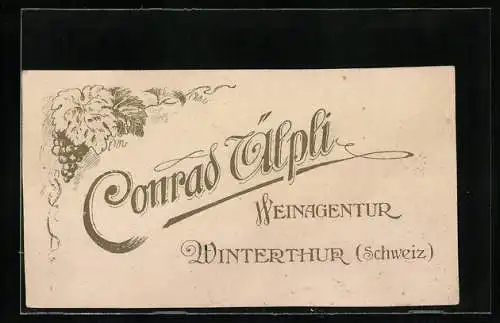 Vertreterkarte Winterthur, Weinagentur Conrad Älpli