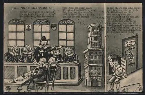 Künstler-AK Ulm, Männer des Gerichts, Der Ulmer Ruahhiat