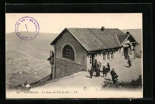 AK Lourdes, La Gare du Pic du Jer, Bergbahn