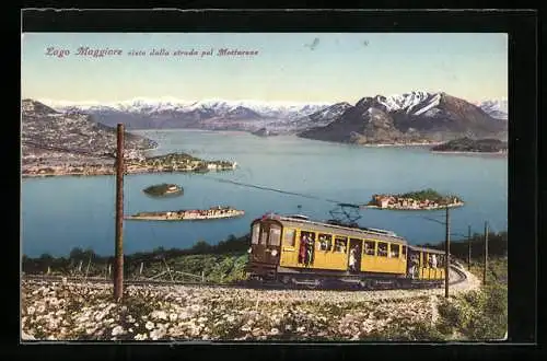 AK Mottarone /Lago Maggiore, Panorama mit Bergbahn