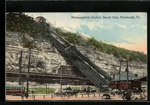 AK Pittsburgh, Pa., South Side, Monongahela Incline, Bergbahn