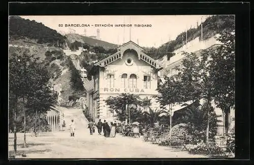 AK Barcelona, Estación Inferior Tibidabo, Talstation der Bergbahn