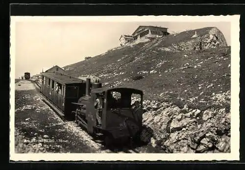 AK Schafberg, Bergbahn auf dem Weg zum Gipfel