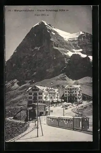 AK Kleine Scheidegg, Wengernalpbahn gegen den Eiger