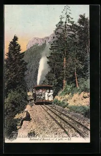 AK Aix-Les-Bains, Chemin de fer du Revard, Bergbahn in voller Fahrt