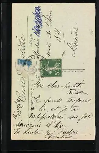 AK Aix-Les-Bains, Chemin de fer du Revard, Bergbahn in voller Fahrt