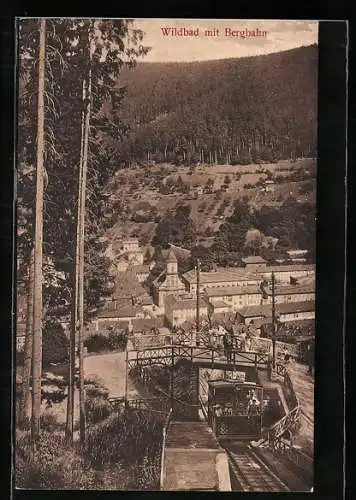 AK Wildbad mit Bergbahn