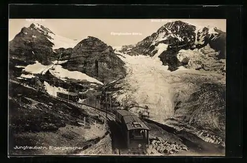 AK Jungfraubahn, Ansicht mit Eigergletscher