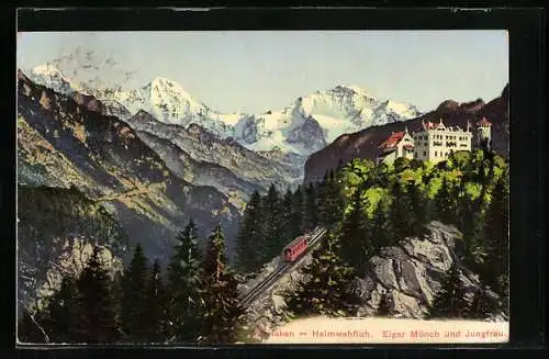 AK Interlaken-Heimwehfluh, Bergbahn, Panorama