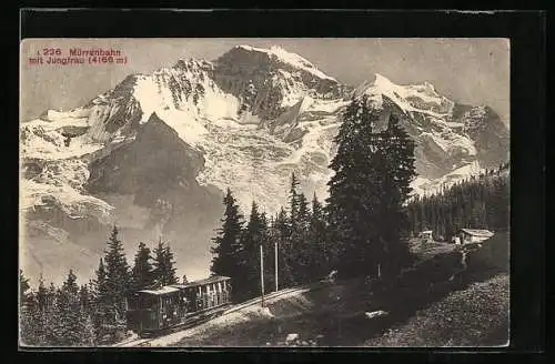 AK Mürrenbahn, Bergbahn mit Blick zur Jungfrau