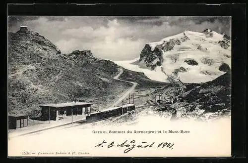 AK Gornergrat, Gare et Sommet du Gornergrat et le Mont Rose