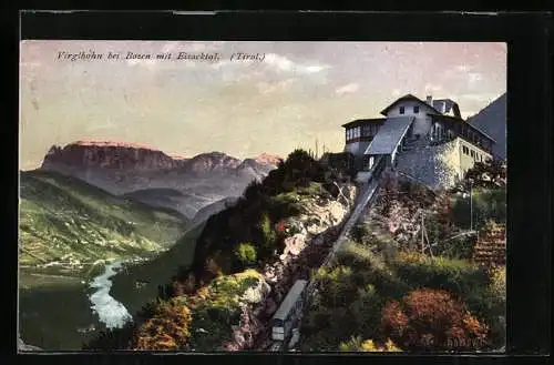 AK Bozen, Virglbahn mit Eisacktal