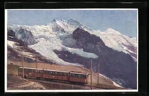 AK Jungfraubahn, Ansicht mit Jungfrau