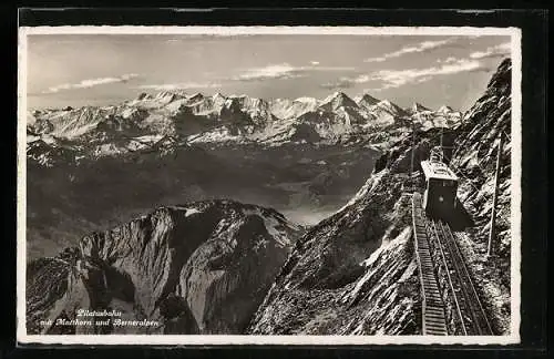 AK Pilatusbahn, Panorama mit Matthorn und Berneralpen