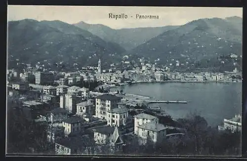 AK Rapallo, Panorama aus der Vogelschau