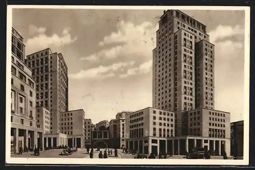 AK Genova, Via Dante mit Hochhäusern