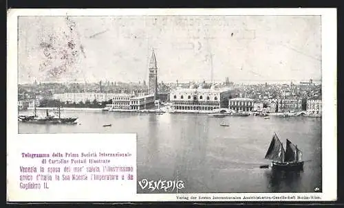 AK Venedig, Blick zum Ort