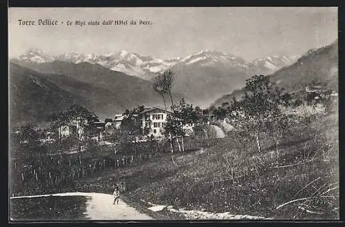 AK Torre Pellice, Le Alpi viste dall`Hotel du Parc
