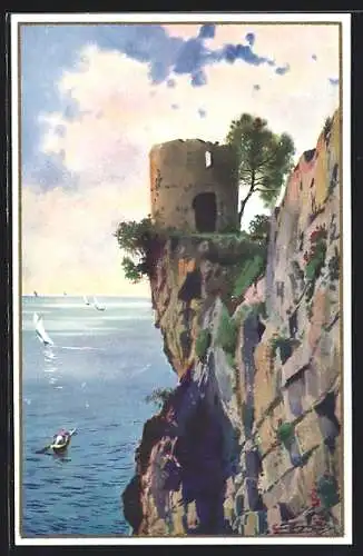 Künstler-AK Alassio, Scogliera di Santa Croce