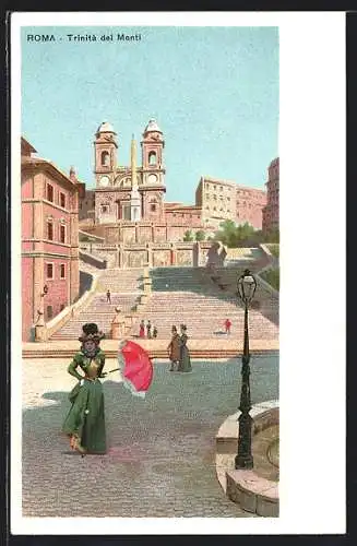 Lithographie Roma, Trinita dei Monti