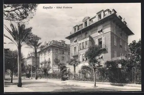 AK Rapallo, Hotel Moderne, Strassenfront