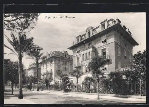AK Rapallo, Hotel Moderne, Strassenfront