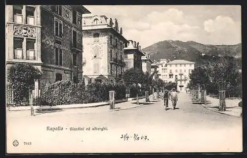 AK Rapallo, Giardini ed alberghi