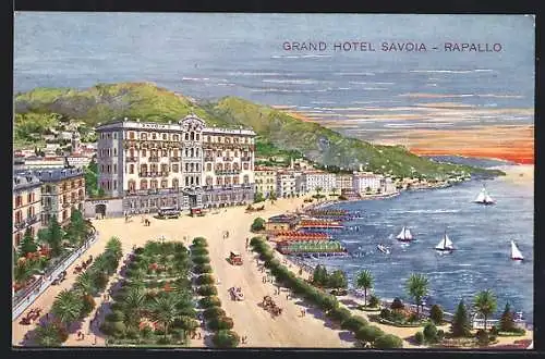 Künstler-AK Rapallo, Grand Hotel Savoia