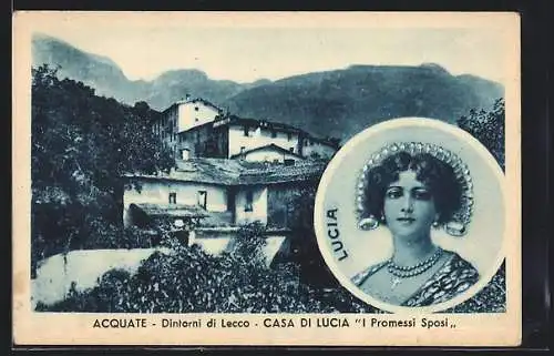 AK Lecco, Acquate, Casa di Lucia Promessi Sposi, Ritratto di Lucia