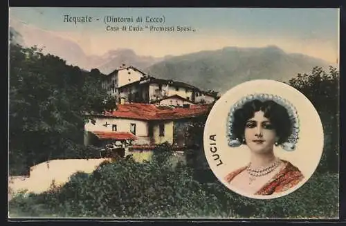 AK Lecco, Acquate, Casa di Lucia Promessi Sposi, Ritratto di Lucia