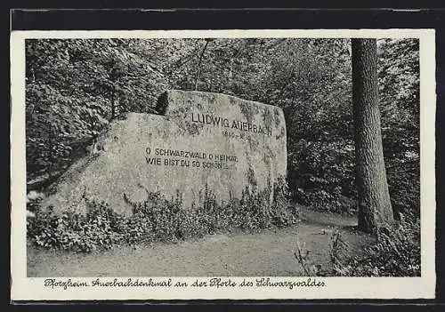 AK Pforzheim, Das Auerbachdenkmal