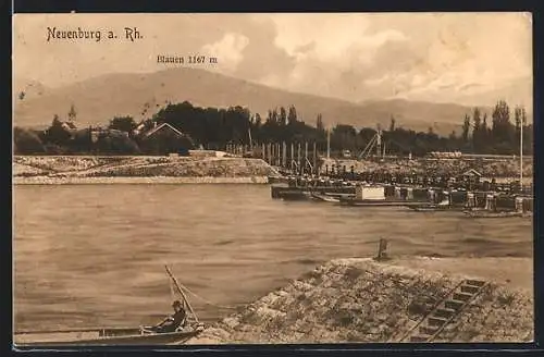 AK Neuenburg a. Rh., Hafenpartie mit Blauen